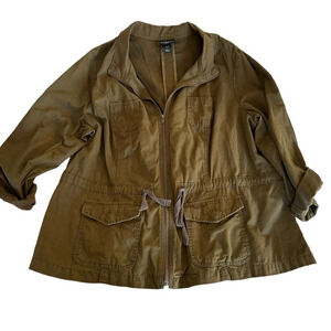 Lane Bryant women's size 14/16 military green utility jacket
